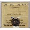 Image 1 : 1950 10¢ ICCS MS65