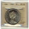 Image 1 : 1965 $1 LgBds Blt 5 ICCS MS64 Cameo.