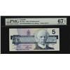 Image 1 : 1986 $5 BC56aA #ENX1937961 Yellow B.P.N., PMG Superb Gem UNC67EPQ.