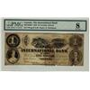Image 1 : The International Bank of Canada  1858 $1 CH-380-10-02-04, PMG VG8.  Scarce Issue.