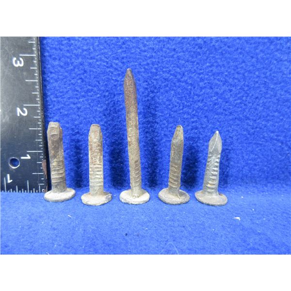 5 Railroad Date Nails - 29, 30, 34, 35, 61