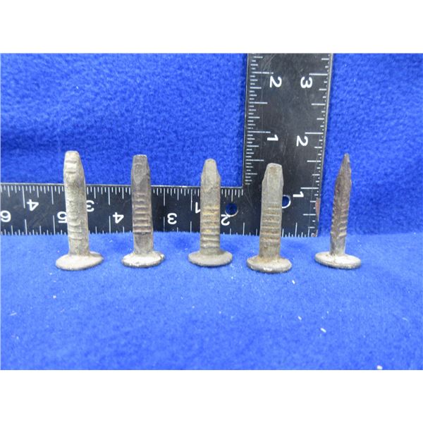 5 Railroad Date Nails - 30, 37, 39, 40, 41