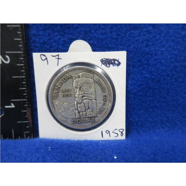 1958 Canadian Silver Dollar - 800 Silver