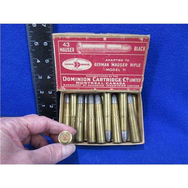 Collector Ammo - 43 Mauser Model 71 Cartridges