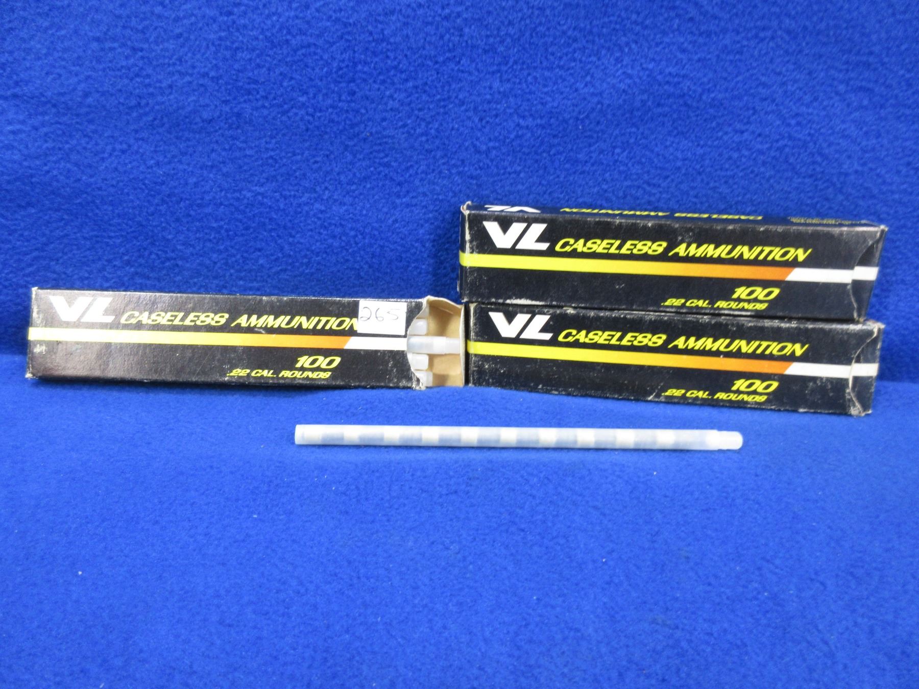 22 Cal VL Caseless Cartridges 2 Boxes Of 100 1 Box Of 36 22-cal-vl-caseless-cartridges-2-boxes-of-100-1-box-of-36