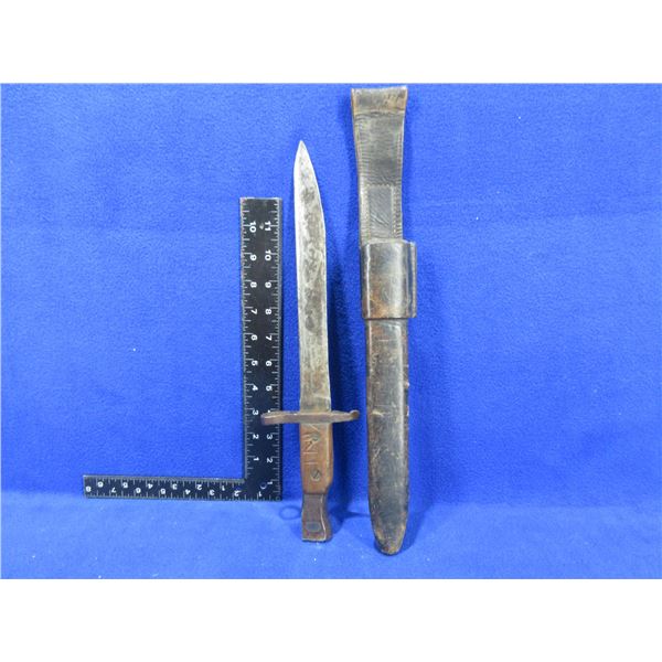 Ross Rifle Co. Mark II Bayonet and Leather Scabbard