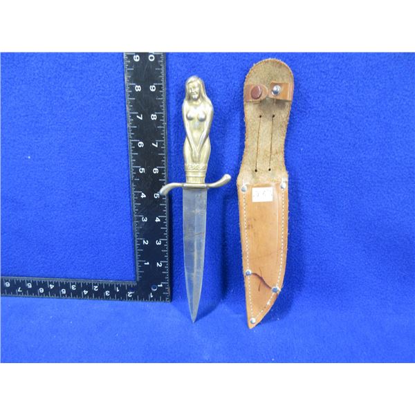 Korium Knife "The Maiden" Bronze Plated Nude Lady Handle