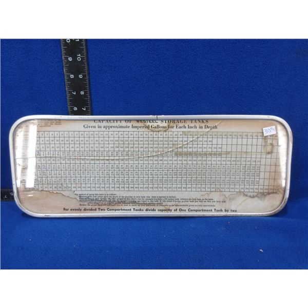 Vintage Chart - Capacity of Westeel Storage Tanks