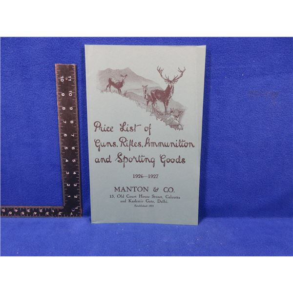 1 Book - Price List of Guns, Rifles, Ammunition and Sporting
