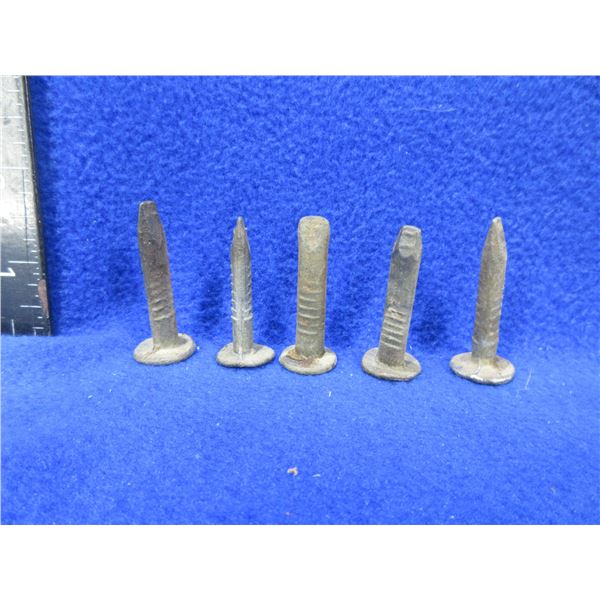 5 Railroad Date Nails - 34, 36, 37, 40, 45