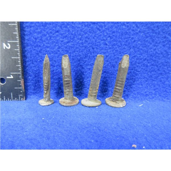 4 Railroad Date Nails - 26, 30, 33, 60