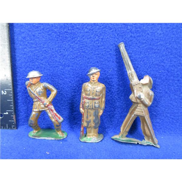 3 Vintage Lead Army Men
