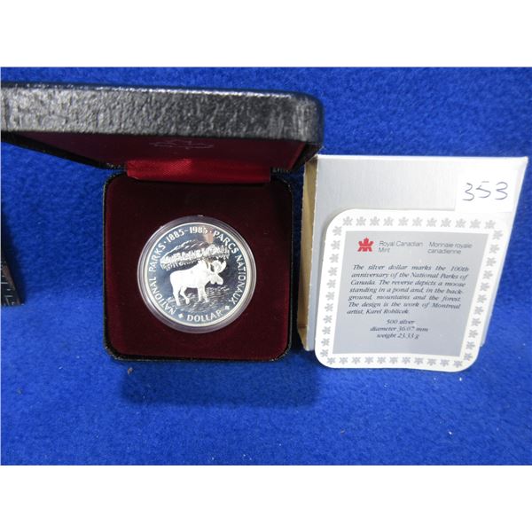 1985 - Canadian Silver Dollar - National Parks- 500 Silver