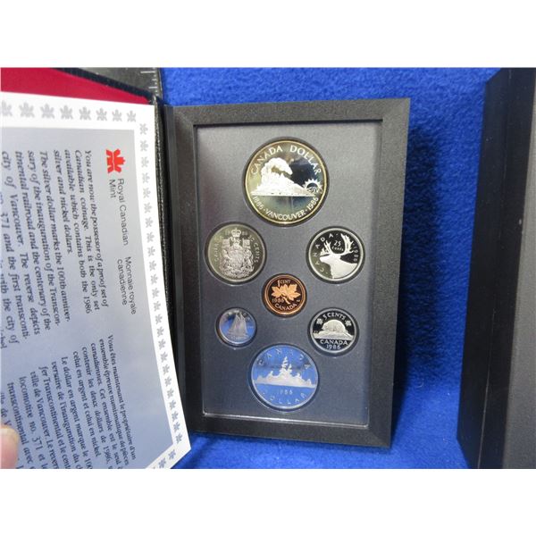 1986 - Canadian 7 Coin Proof Set - Silver Dollar is 500 Silver