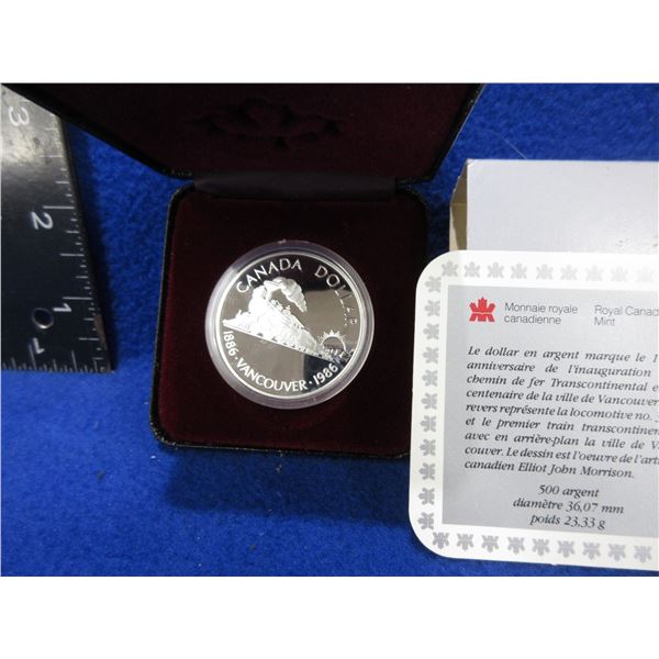 1986 - Canadian Silver Dollar - Locomotive - 500 Silver