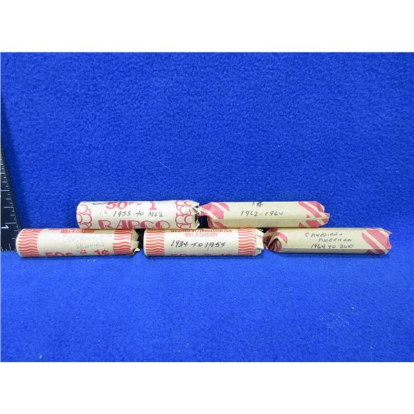 5 Rolls of Canadian Pennies