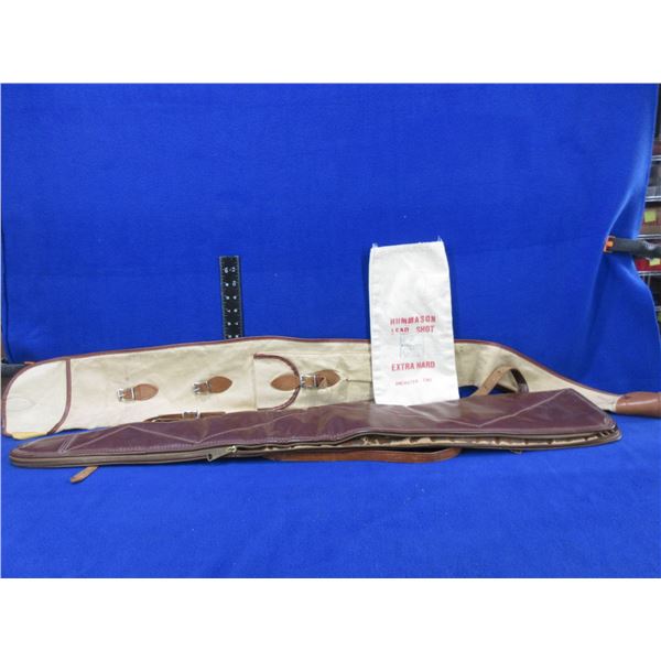 2 Soft Rifle Cases and Hummason Lead Shot Canvas Bag