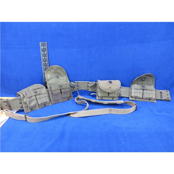 Vintage Canvas Ammo Belt With 4 Pouches (8 Pockets)