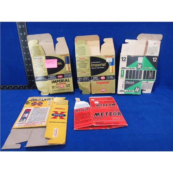 5 Empty Collector Ammo Boxes - Various 12 Ga.