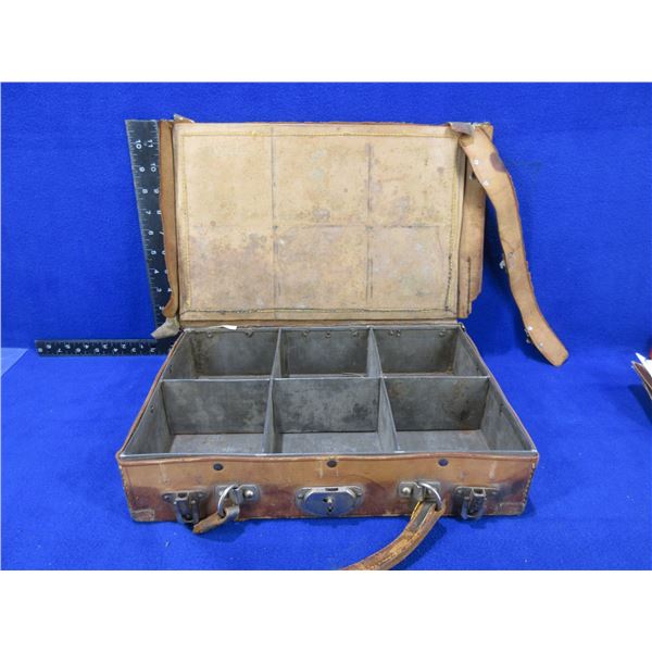 Vintage Hercules Leather Cartridge Case - 13 1/2" x 9 1/4" x 2 3/4" - Poor Condition