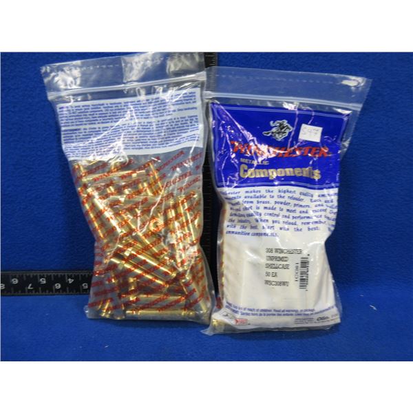 NEW - Brass - 308 Win. Unprimed - 2 Bags of 50
