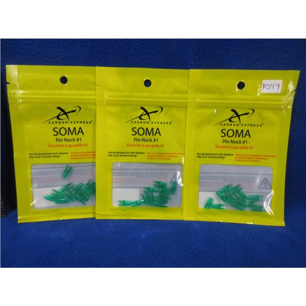 NEW - Carbon Express SOMA Pin Nock #1 - 3 bags of 12