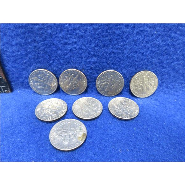8 USA 10 Cent Pieces