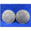 Image 1 : 2 Canadian 50 Cent Pieces - 800 Silver - 1941, 1943