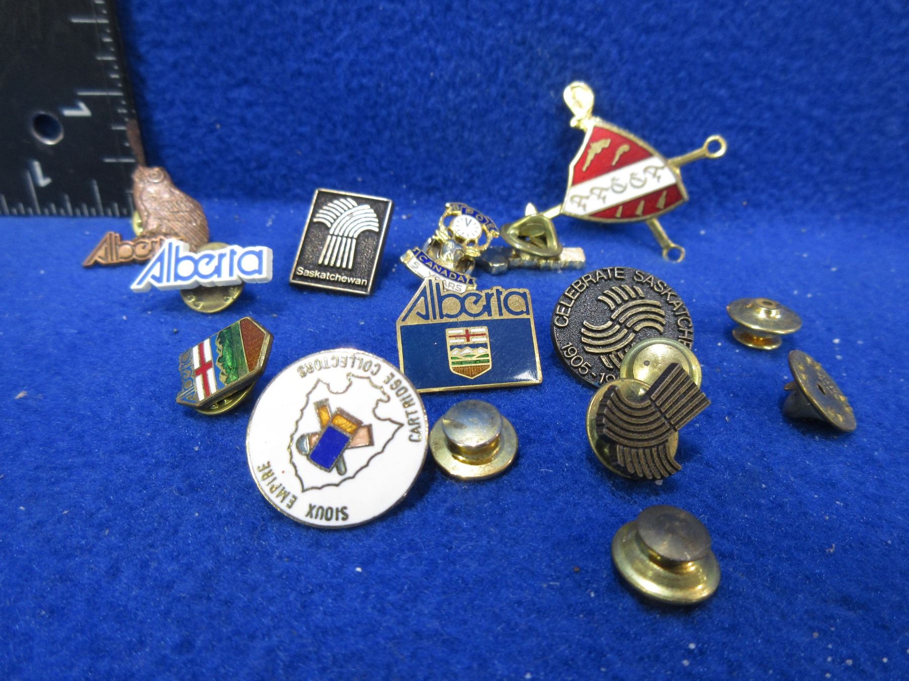 Lot of 10 Misc. Lapel Pins with Extra Pin Backs