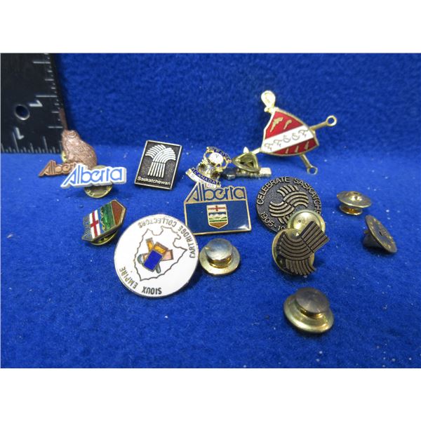 Lot of 10 Misc. Lapel Pins with Extra Pin Backs