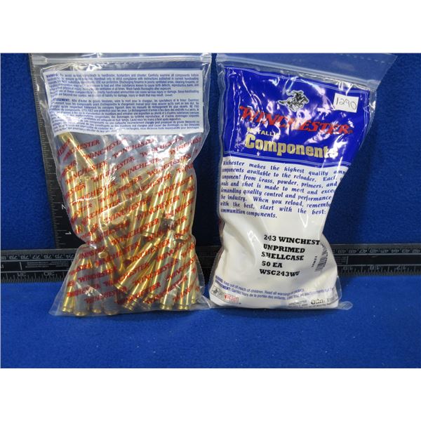 NEW - Brass - 243 Win. Unprimed - 2 Bags of 50