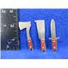 Image 1 : 3 Miniature Knives - Hatchet, Cleaver, Knife