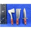 Image 2 : 3 Miniature Knives - Hatchet, Cleaver, Knife