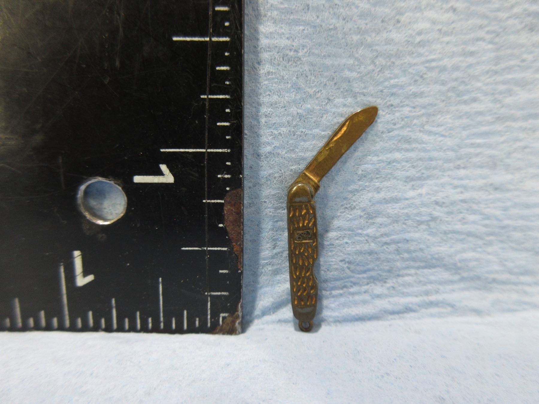 Vintage Intercast Miniature Folding Brass Pocket Knife
