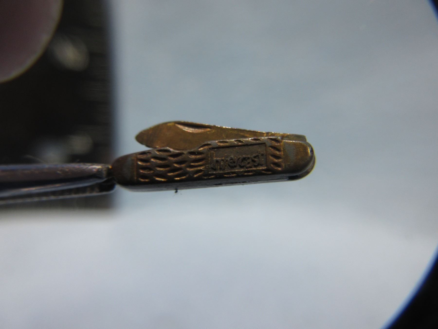 Vintage Intercast Miniature Folding Brass Pocket Knife