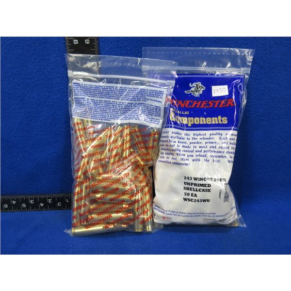NEW - Brass - 243 Win. Unprimed - 2 Bags of 50