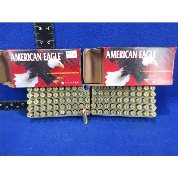 9MM Luger 115gr FMJ Federal American Eagle  Cartridges