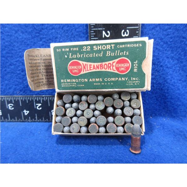 Collector Ammo - 22 Short Remington Kleanbore Cartridges