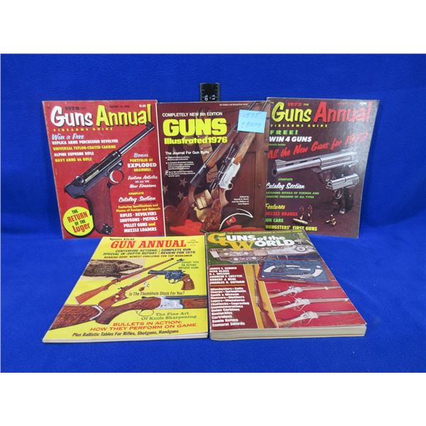 5 Gun Books - Guns Annual 1970, 1972 Editions