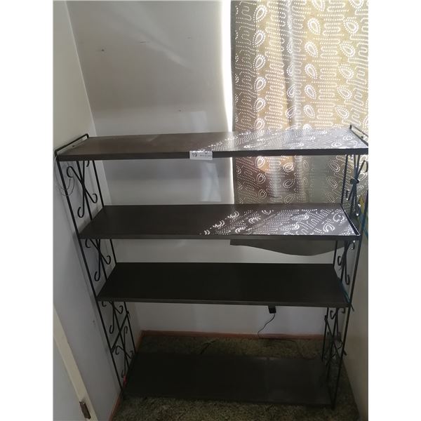 Wooden-Look Metal Shelving Unit
