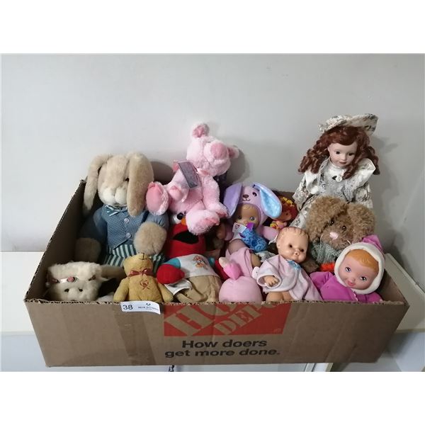 Assortment of Dolls and Stuffed Animals