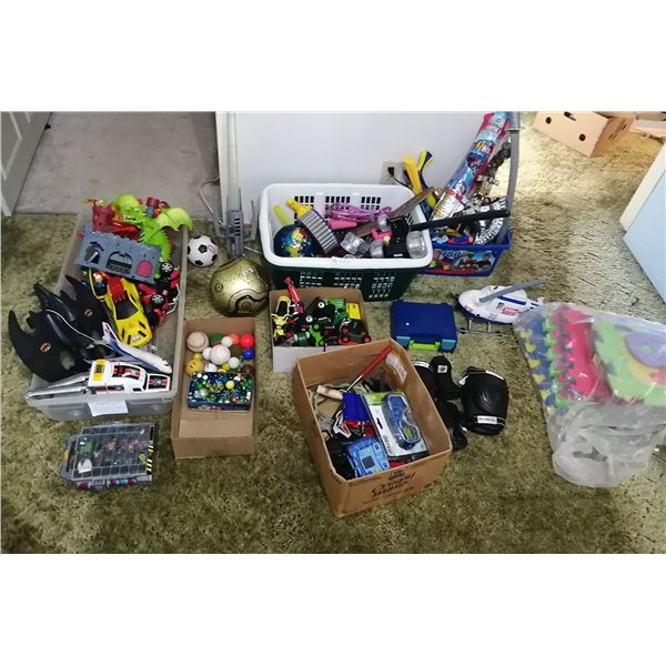 Assortment of Children's Toys (Including Balls, Marbles, Hot Wheels, Swords, Toy Guns and More!)