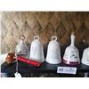 Image 6 : Assortment of Bells (Porcelain and Metal) and Vintage Red Wood Handle Tambourine