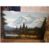 Image 1 : Framed Oil on Canvas of Mountain Landscape - By Sarah Adams