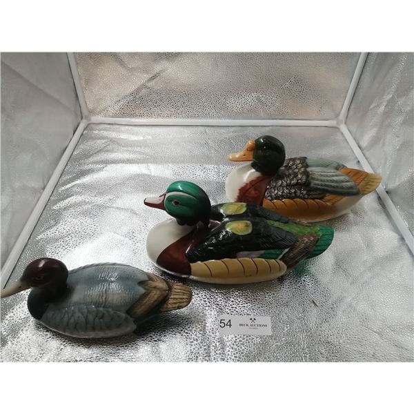 3 x Decorative Ceramic Ducks