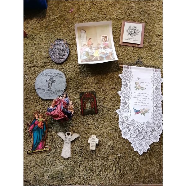 Assortment of Religious-Themed Decor