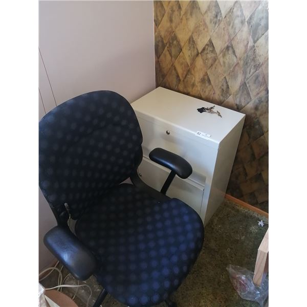 Small Locking Filing Cabinet w/ Office Chair