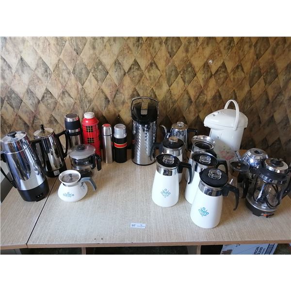 Large Assortment of Coffee Carafes, Insulated Travel Cannisters, and More!