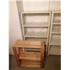 Image 2 : 2 x Lightweight Metal Shelving Units and 1 x Small Wooden Shelving Unit