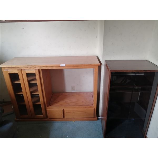 TV Cabinet and Wooden Glass Storage Unit